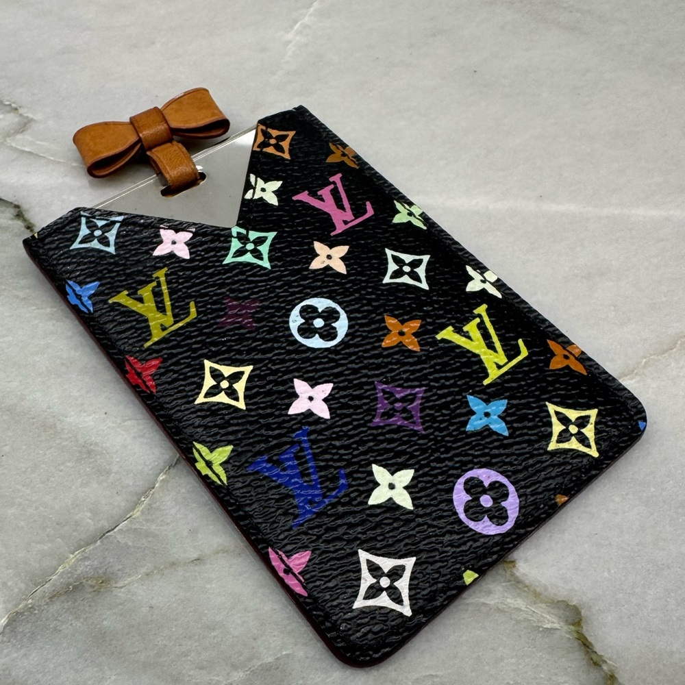 Louis Vuitton Murakami Multicolor Black Monogram Mirror Card Case Vintage
